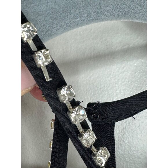 NWT Mac Duggal 26580 Rhinestone Halter Column Gown Black Maxi Dress Size 10 - Picture 7 of 7